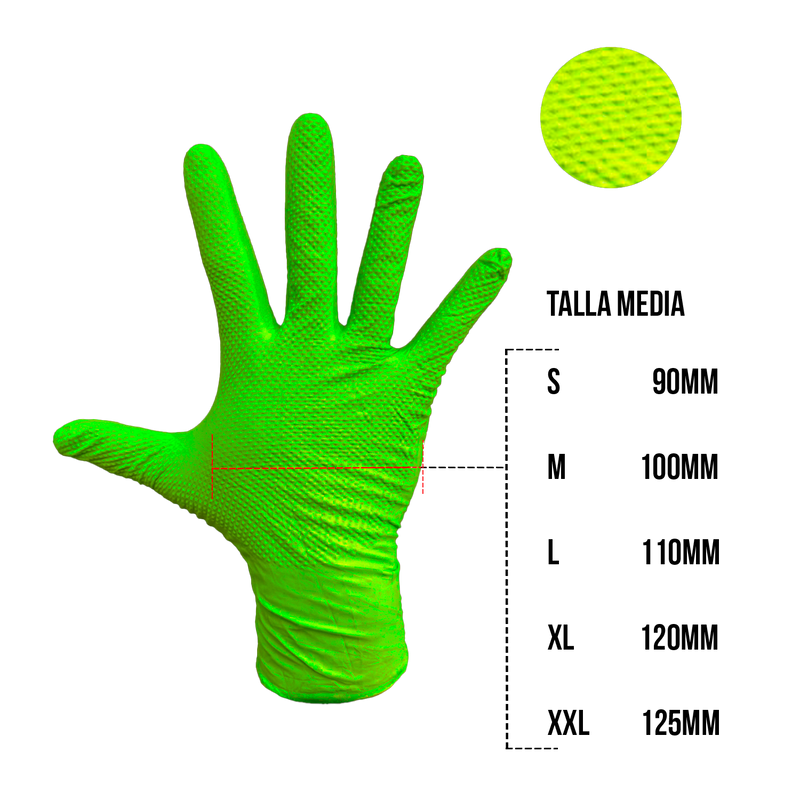 CUBO DE GUANTES VERDES DIAMANTADOS