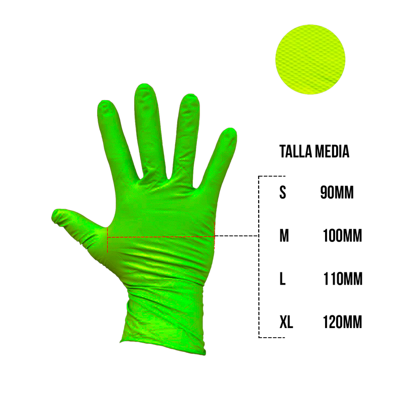 CUBO DE GUANTES VERDES MICRODIAMANTADOS