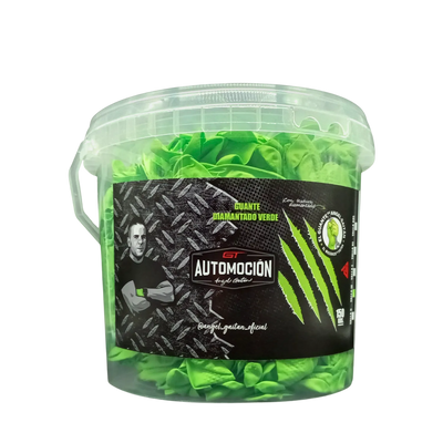 CUBO DE GUANTES VERDES DIAMANTADOS