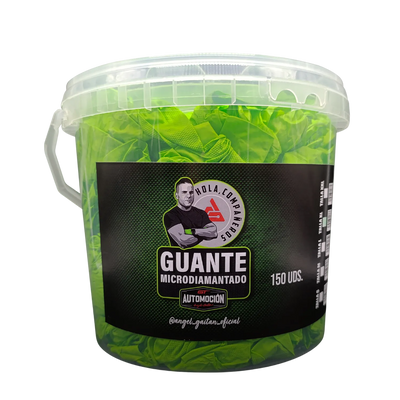 CUBO DE GUANTES VERDES MICRODIAMANTADOS