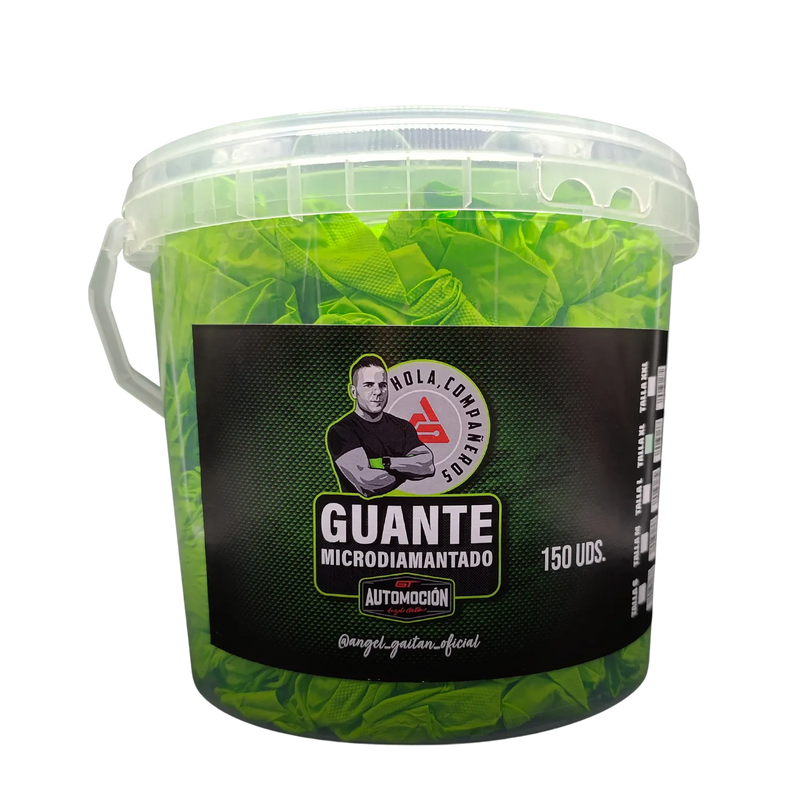 CUBO DE GUANTES VERDES MICRODIAMANTADOS
