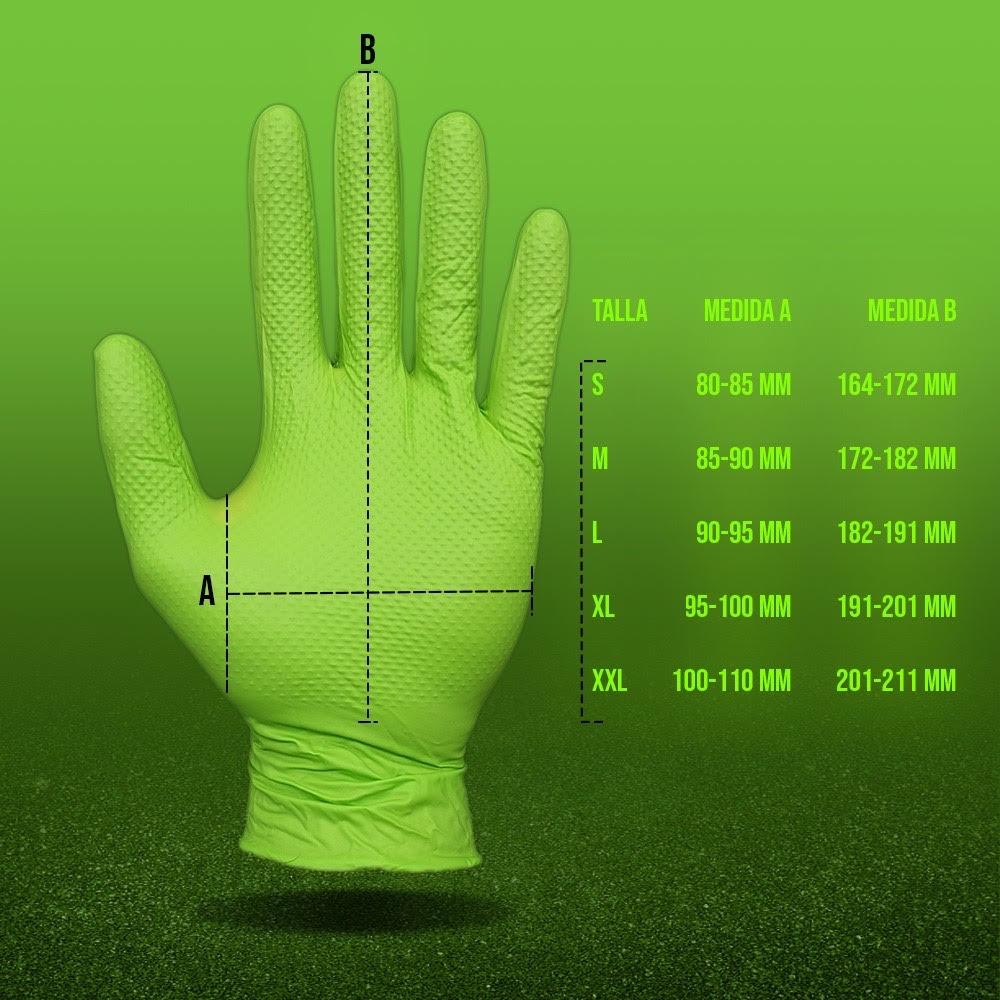 Cubo Guantes Diamantados Verdes